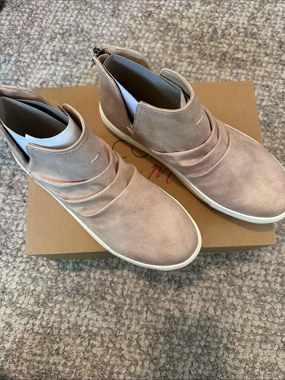 Coconuts by Matisse Blush Suede Slip-On Ankle Booties